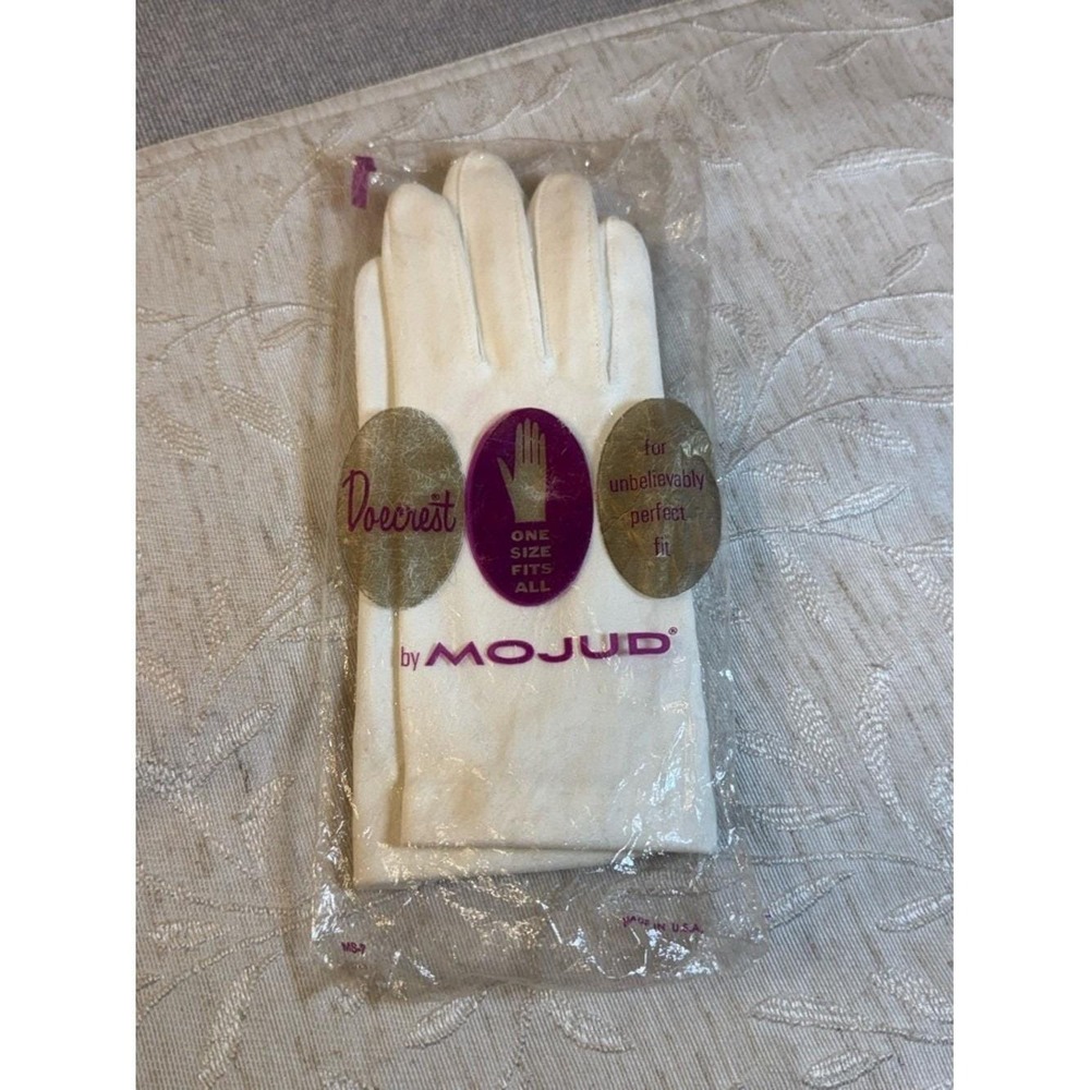 Vintage 1960s White Cotton Gloves by Mojud Doecrest in original package